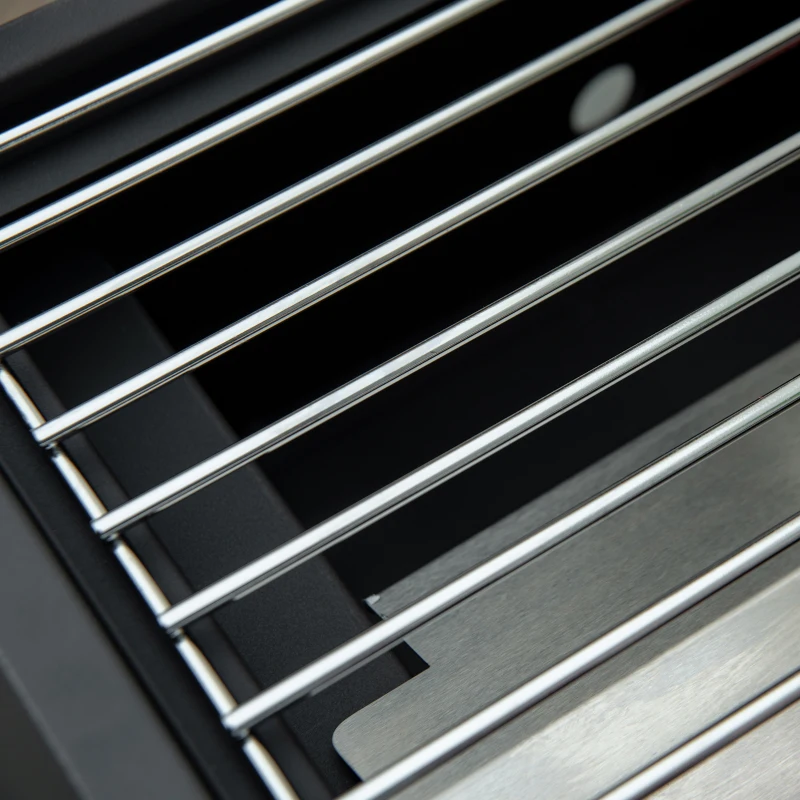 Outsunny 2 Burner Propane Gas Grill, Outdoor Portable Tabletop BBQ with Foldable Legs, 10000 Each Burner, Lid, for Camping, Picnic, Backyard, Black