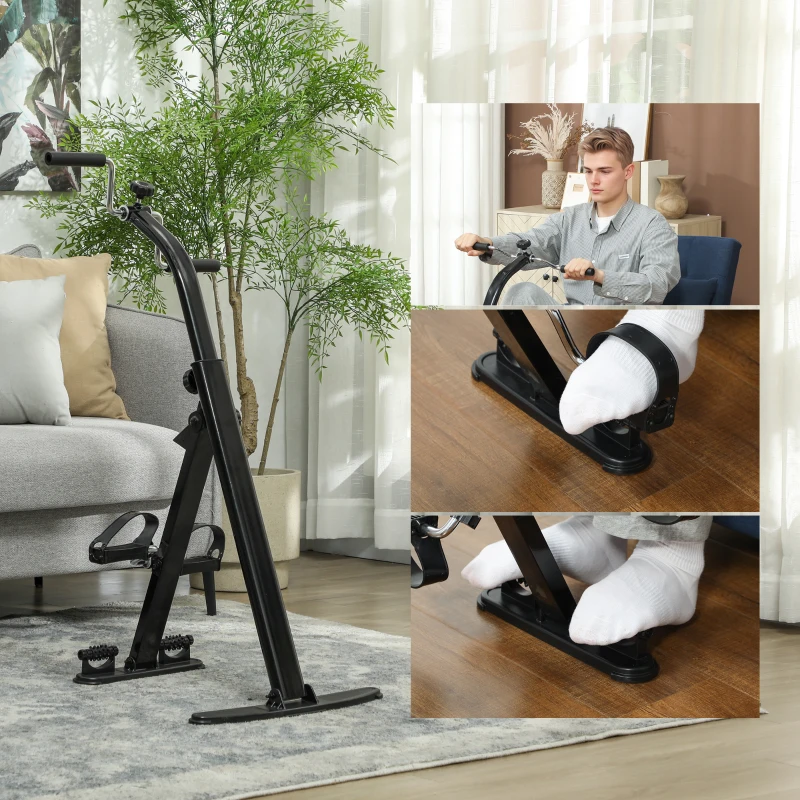 Soozier Seated Pedal Exerciser, Foldable Leg Exercise Bike with LCD Monitor for Seniors Elderly, Rehabilitation Recovery Therapy