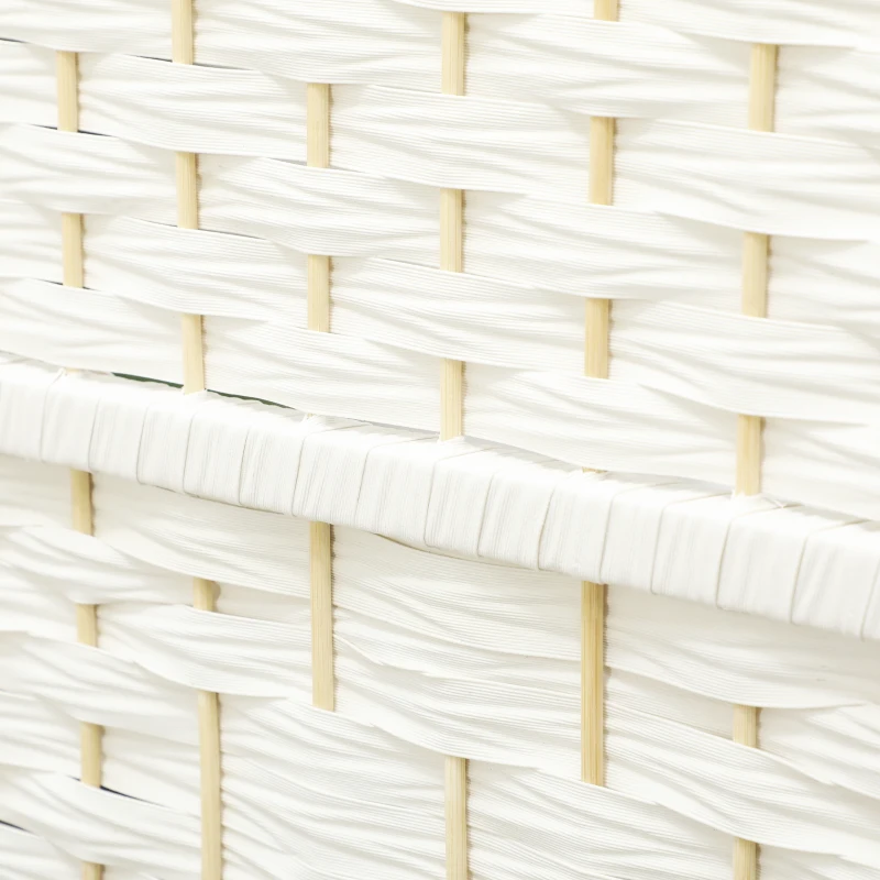 HOMCOM Folding Room Divider Screen 6 Panel 6' Tall Privacy Screen Freestanding Wood Partition for Home Office, White