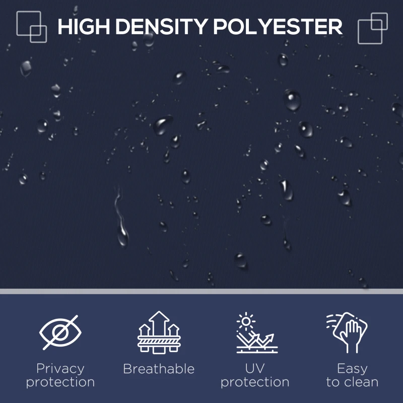 Outsunny 118" x 79"  Outdoor Folding Privacy Screen Retractable Side Awning Patio with Resistance to UV Rays and Wind Dark Blue