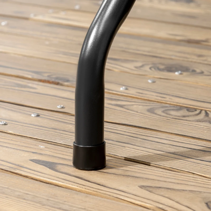 Outsunny Foldable Patio Dining Table for 6, Rectangular Outdoor Table for Garden Lawn Backyard, Dark Grey