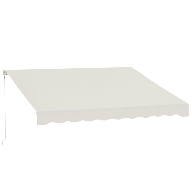 Outsunny 12'x10' Electric Retractable Awning, UV Protection Sun Shade Shelter w/ Remote Controller for Deck Balcony Yard, Cream