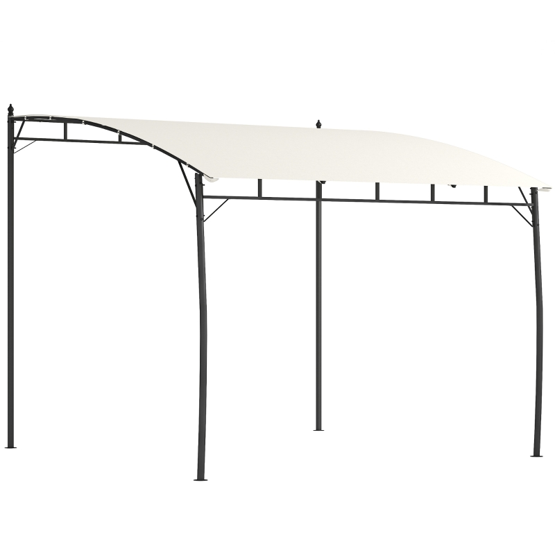 Outsunny 10' x 10' Outdoor Pergola Gazebo, Garden Sun Shade Shelter with Metal Frame for Porch, Patio, Deck, Backyard, Cream