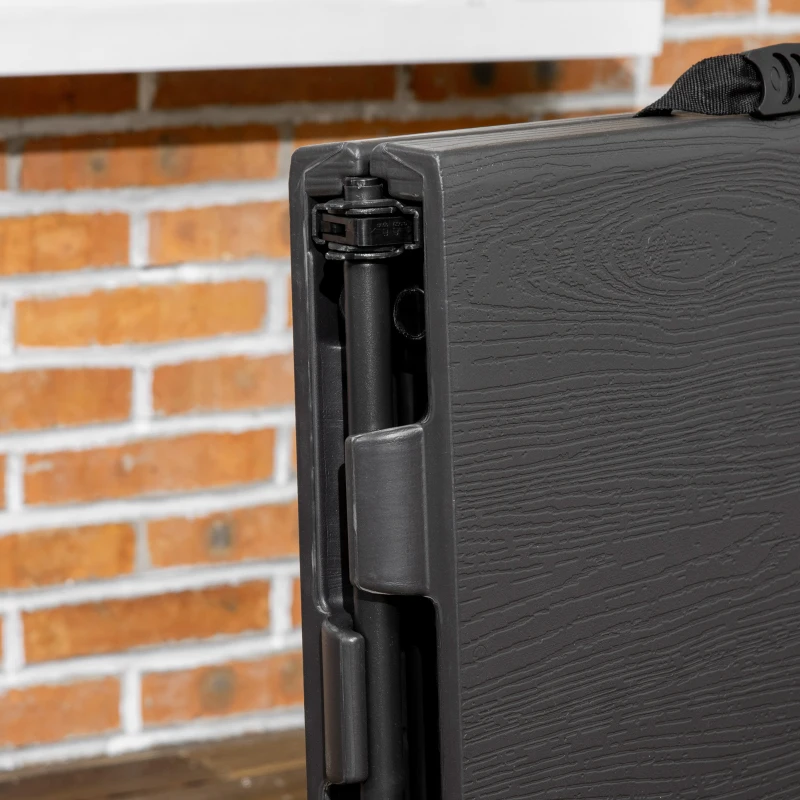 Outsunny Foldable Patio Dining Table for 4, Height Adjustable Outdoor Table for Garden Lawn Backyard, Dark Grey