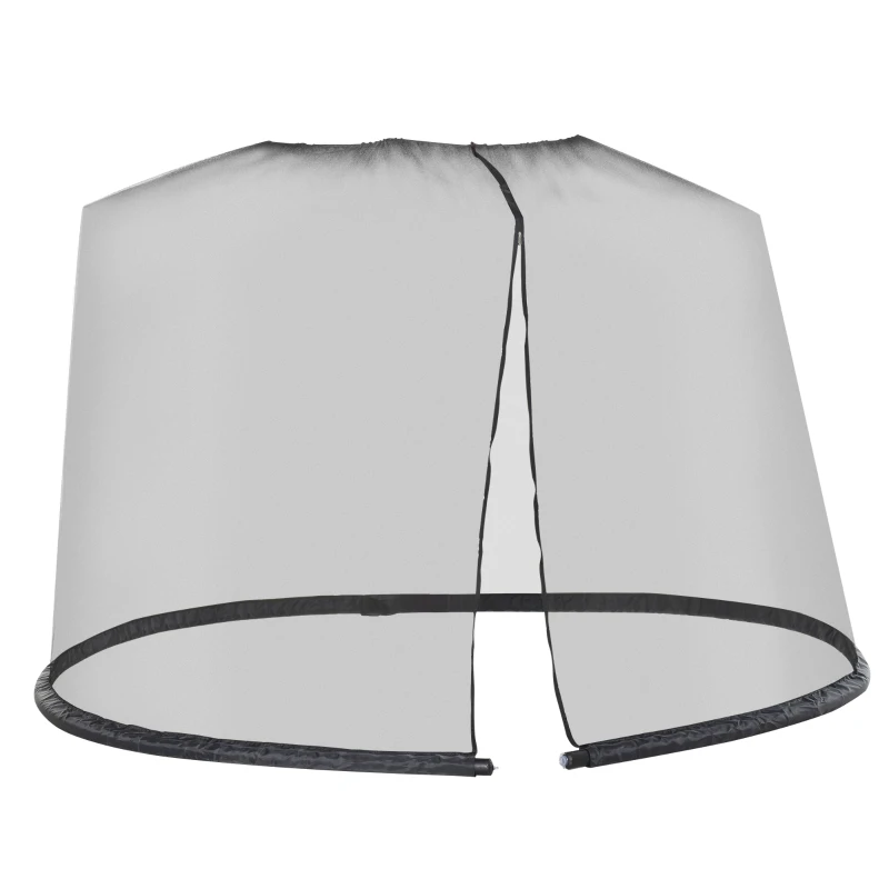 Outsunny Outdoor Patio 7.5ft Umbrella Table Screen Mosquito Bug Net, Garden Large Umbrella Cover Netting with Zippered Door, Black (Mosquito Netting ONLY)