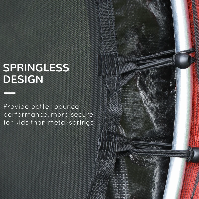 Outsunny 55" Kids Trampoline with Enclosure Net for Indoor/Outdoor, Trampoline for Boys and Girls Age 3-6 Years, Red