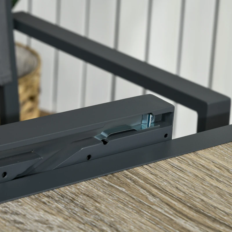 Outsunny Extendable Dining Table, Rectangular Patio Outdoor Table with Aluminum Frame and Plastic Board Tabletop for Lawn, Beige