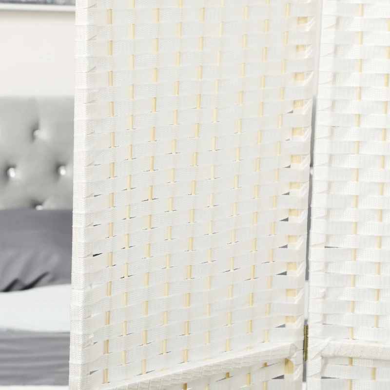 HOMCOM Folding Room Divider Screen 8 Panel 5.6 ' Tall Privacy Screen Freestanding Room Partition for Home Office, White