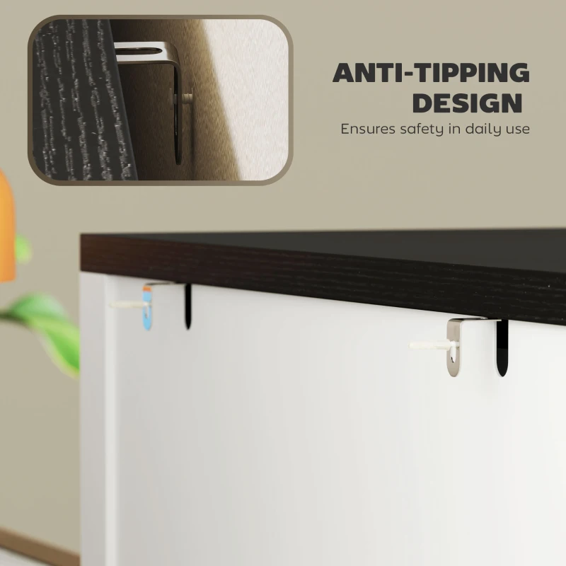 HOMCOM 3 Drawer Filing Cabinet, Farmhouse Office Storage Cabinet with Adjustable Hanging Bars for Letter, A4, Legal Size, White