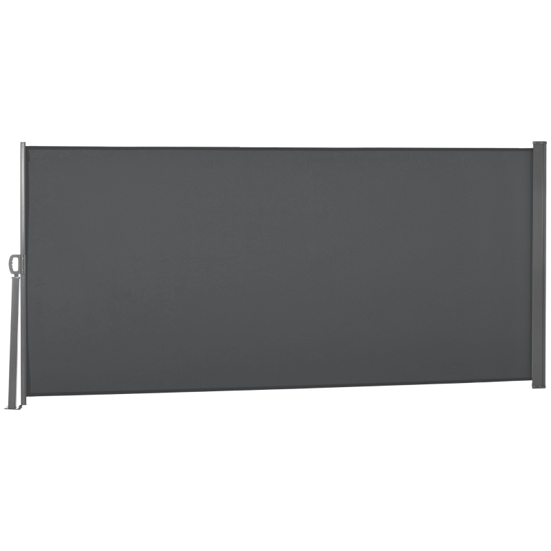 Outsunny 118" x 63" Retractable Side Awning Patio Outdoor Folding Privacy Screen with Resistance to UV Rays & Wind, Grey