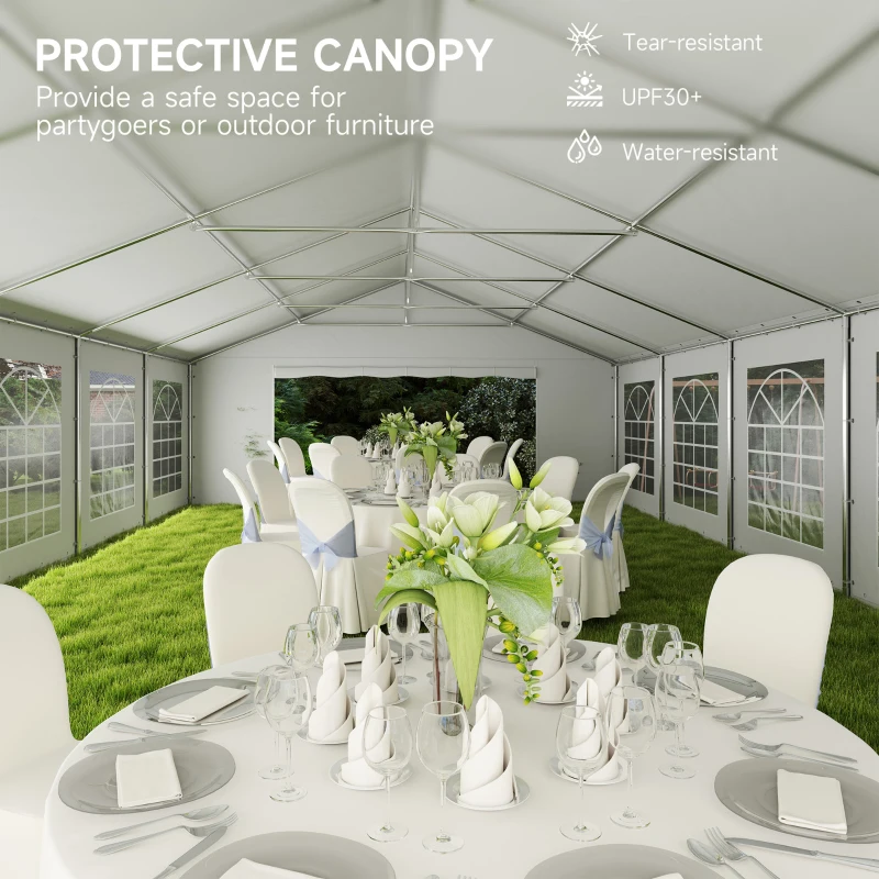 Outsunny 20' x 40' Party Tent, Outdoor Canopy Tent with 12 Removable Window Sidewalls for Parties, Wedding, Events, BBQ