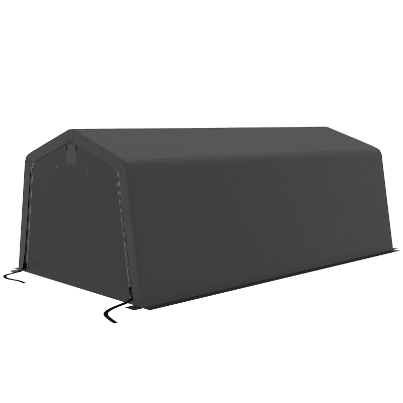 Outsunny 11' x 20' Portable Garage, Heavy Duty Carport Canopy with Ventilation Windows and Large Roll-up Door, Dark Grey