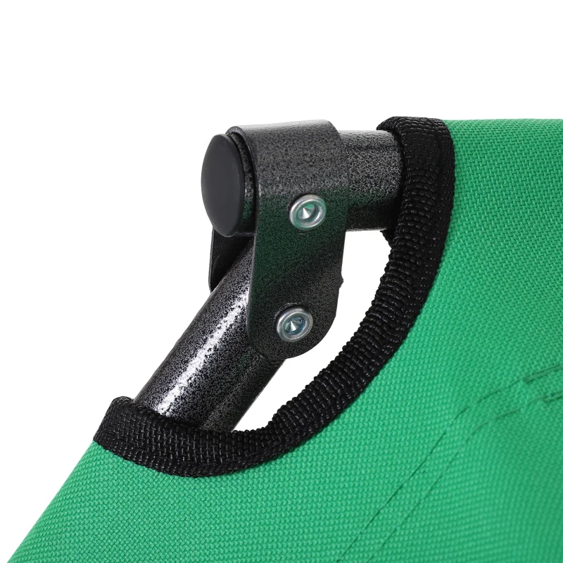 Outsunny Folding Chaise Lounge Chair for Outside, 2-in-1 Tanning Chair with Pillow & Pocket, Adjustable Pool Chair for Beach, Patio, Lawn, Deck, Green