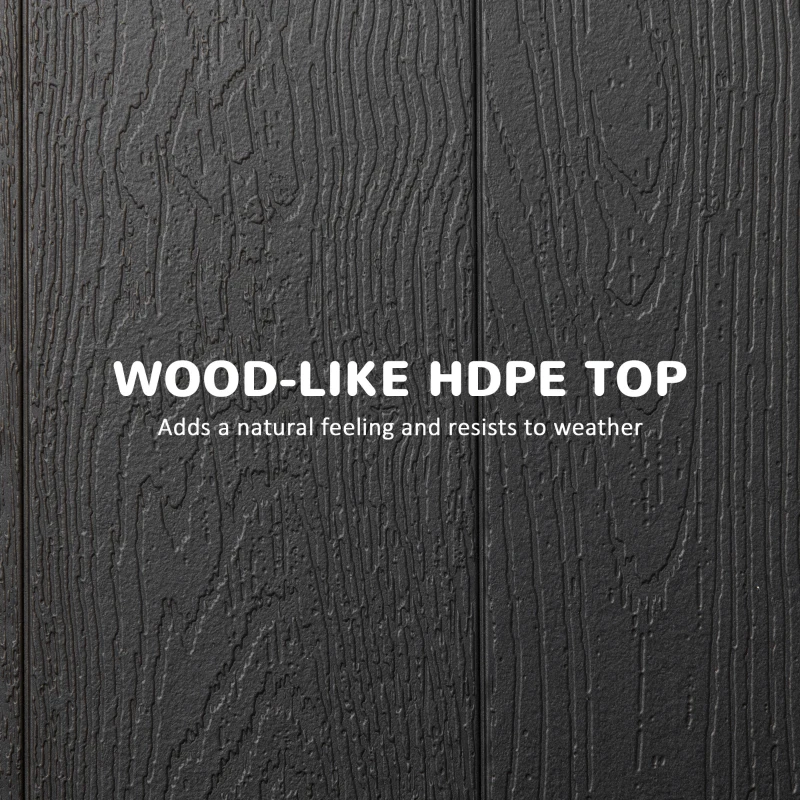 Outsunny Foldable Patio Dining Table for 6, Rectangular Outdoor Table for Garden Lawn Backyard, Dark Grey