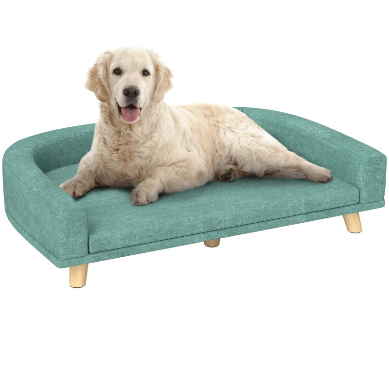 PawHut Dog Sofa Couch Bed with Washable Cushion for Large Dogs, Cats, Green