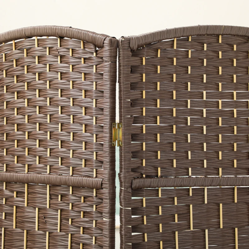 HOMCOM Folding Room Divider Screen 3 Panel 6' Tall Privacy Screen Freestanding Wood Partition for Home Office, Brown