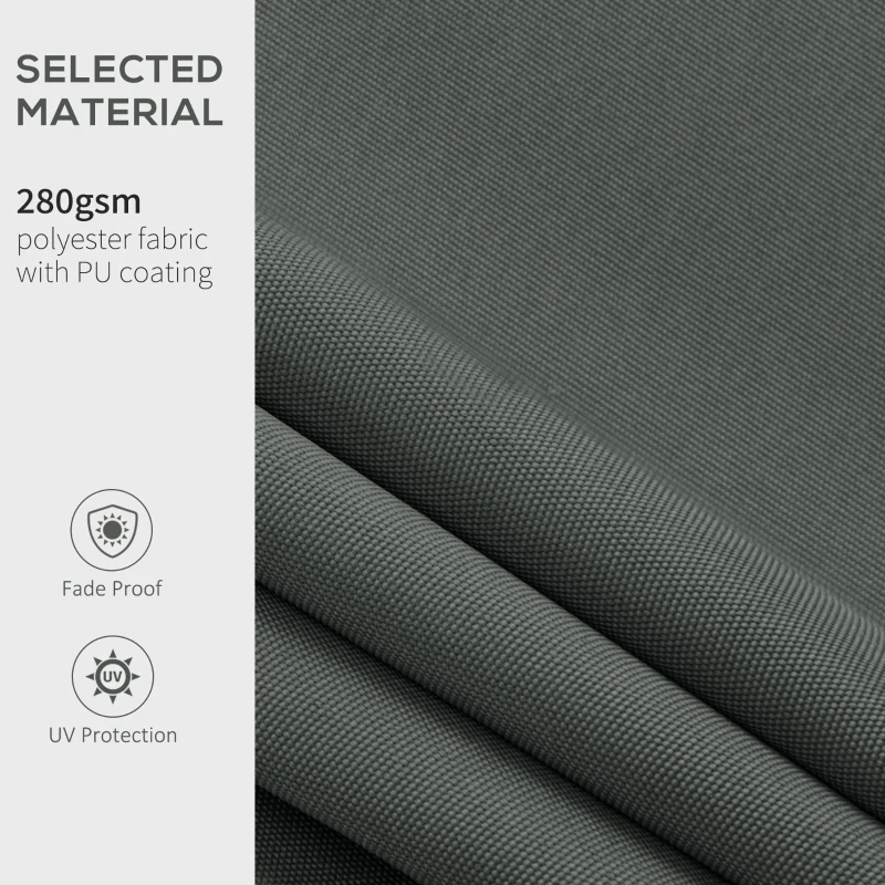 Outsunny 13' x 8' Retractable Awning Fabric Replacement Outdoor Sunshade Canopy Awning Cover, UV Protection, Grey