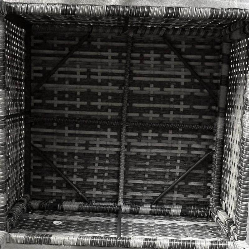 Outsunny 5-Piece Patio Furniture Set with PE Rattan Three-Seater Sofa, Armchairs, Footstools, Cushions, Mixed Gray