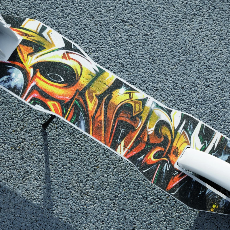 Qaba Kick Scooter for Kids Ages 6-12 with Adjustable Height, Rear-Fender Brake, 200mm Big Wheel, Foldable Design, White