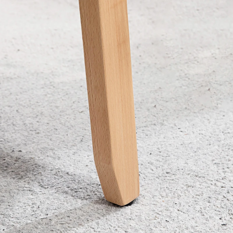 HOMCOM Modern Armchair Fabric, Accent Chair with Tufted Back, Wood Legs and Thick Padding for Living Room, Bedroom, Cream White