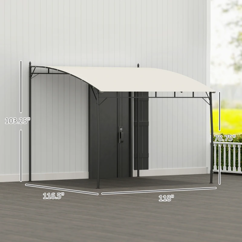 Outsunny 10' x 10' Outdoor Pergola Gazebo, Garden Sun Shade Shelter with Metal Frame for Porch, Patio, Deck, Backyard, Cream