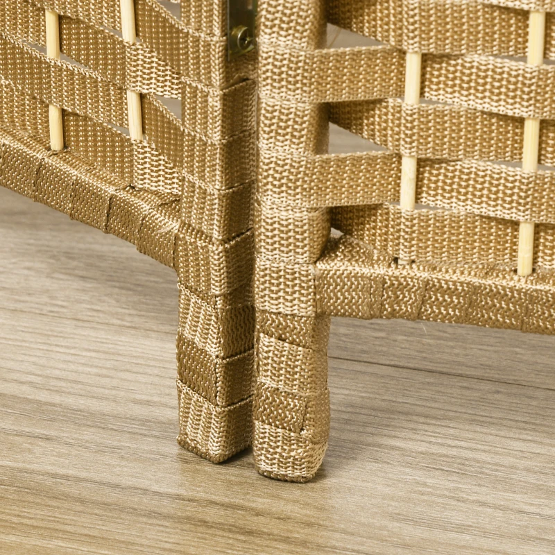 HOMCOM Folding Room Divider Screen 8 Panel 5.6 ' Tall Privacy Screen Freestanding Room Partition for Home Office, Nature Wood