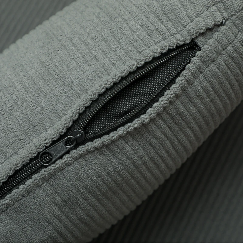 HOMCOM Modern Accent Chair, Upholstered Armchair with Solid Wood Legs and Lumbar Pillow for Living Room, Grey