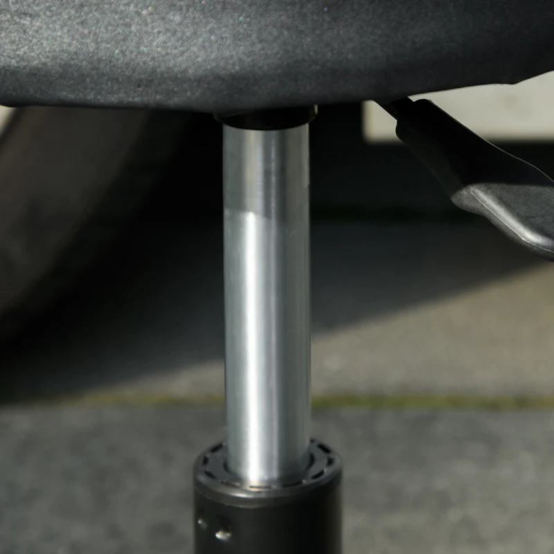 HOMCOM Shop Stool, Pneumatic Adjustable Mechanic Stool, with Tool Tray, Wheels - Black