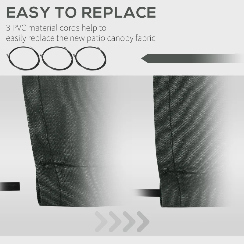 Outsunny 13' x 8' Retractable Awning Fabric Replacement Outdoor Sunshade Canopy Awning Cover, UV Protection, Grey