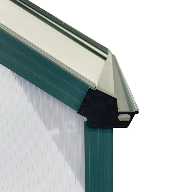 Outsunny 6' x 8' x 6.5' Polycarbonate Greenhouse, Walk-in Green House with Adjustable Roof Vent Galvanized Base Sliding Door Rain Gutter for Outdoor Garden Backyard, Green