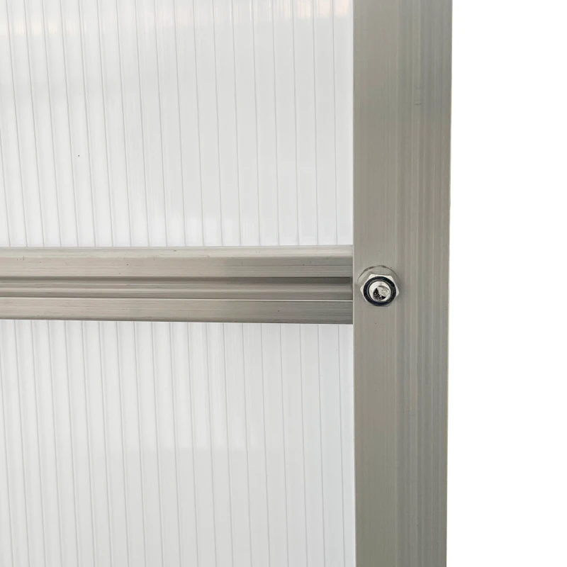 Outsunny 6' x 8' x 6.5' Walk-in Greenhouse, Polycarbonate Greenhouse with Adjustable Roof Vent, Base, Sliding Door, Clear