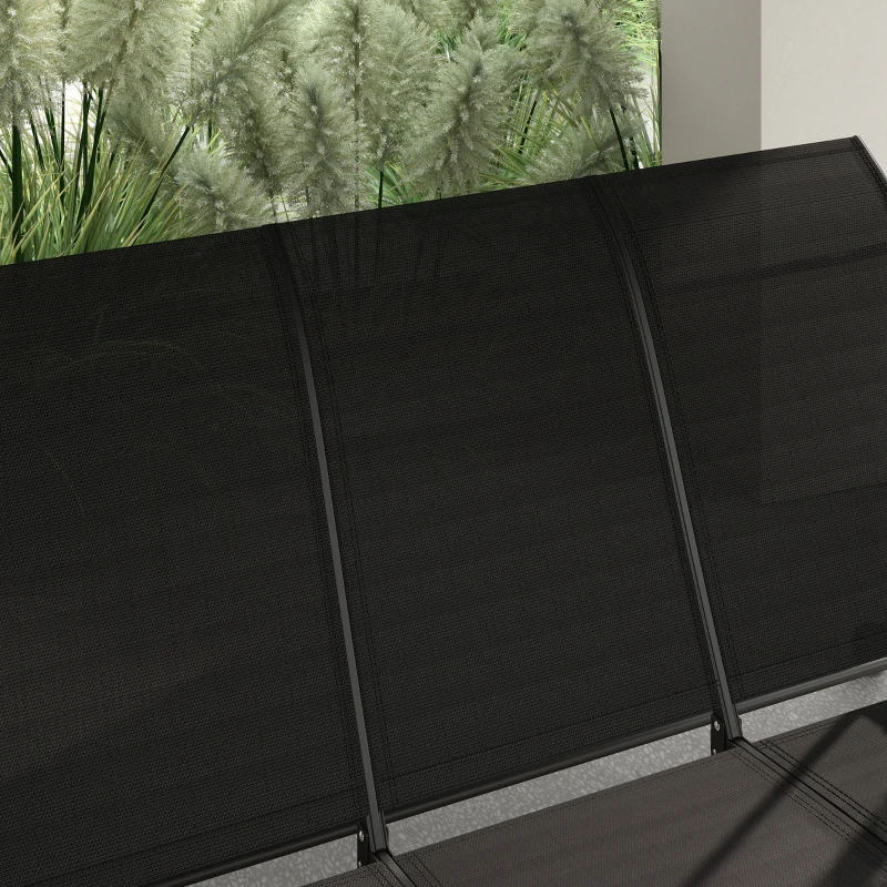 Outsunny 3 Person Outdoor Porch Swing Chair with Adjustable Canopy, Black