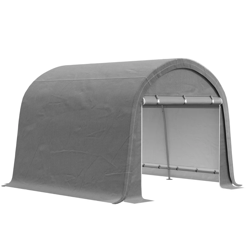 Outsunny 10' x 10' Outdoor Storage Tent, Heavy Duty and Waterproof Portable Shed for Bike, Motorcycle & Garden Tools, Light Grey