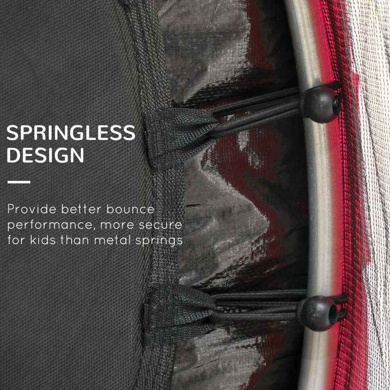 Outsunny 55" Kids Trampoline with Enclosure Net for Indoor/Outdoor, Trampoline for Boys and Girls Age 3-6 Years, Pink