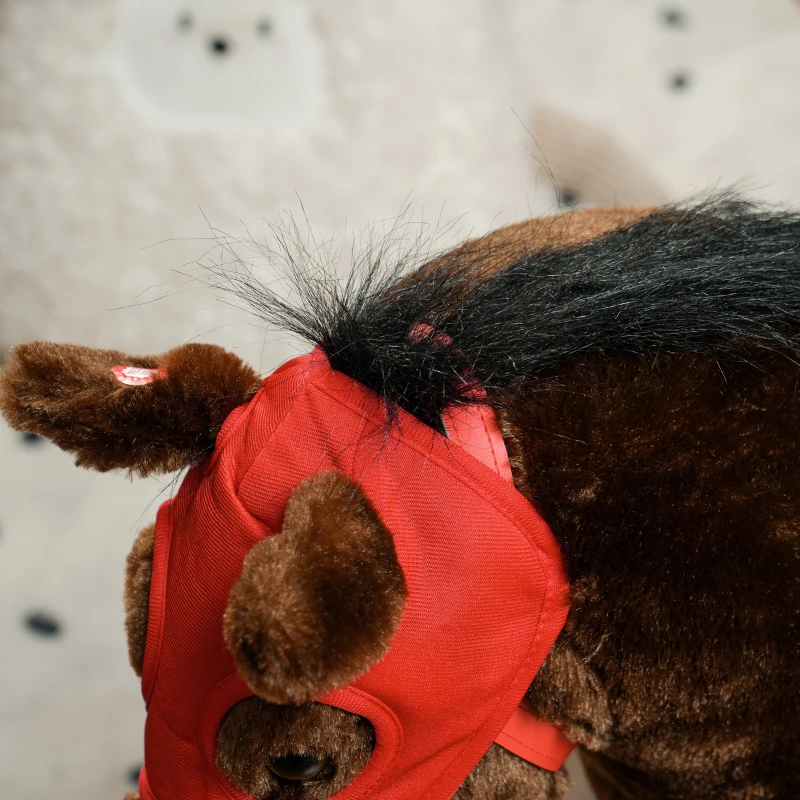 Qaba Ride on Horse for Kids 3-8 Years Old w/ Neighing Sound, Saddle & Stirrups