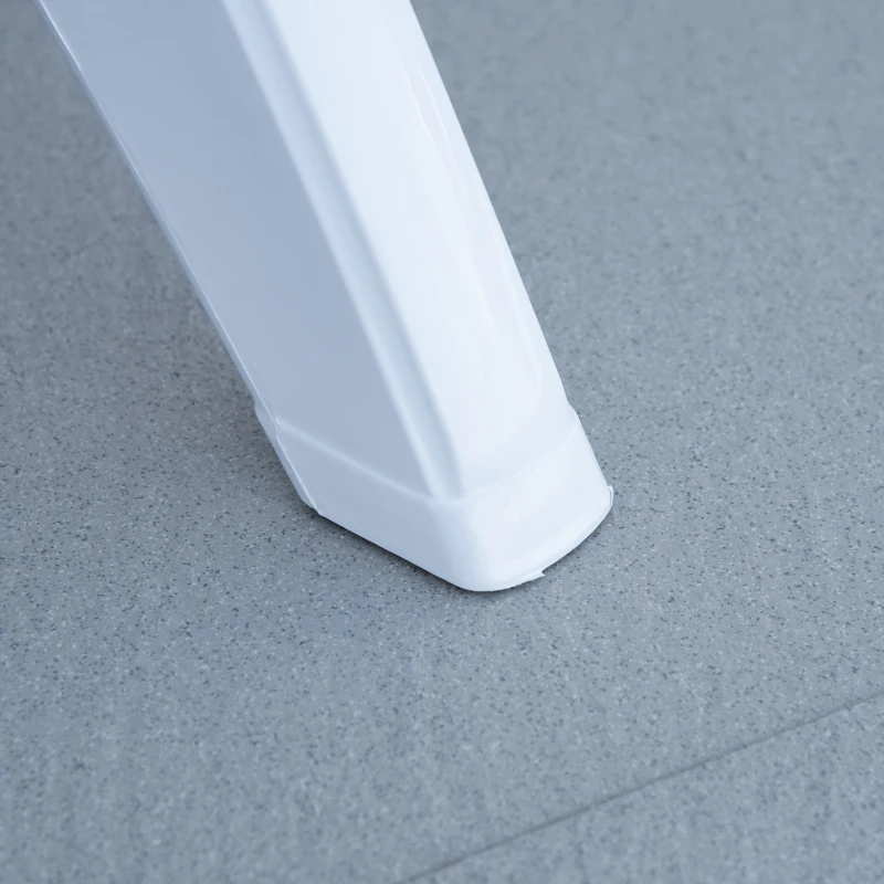 Outsunny Patio Dining Table with Umbrella Hole Round Outdoor Bistro Table for Garden Lawn Backyard, White