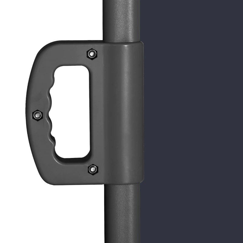 Outsunny 118" x 79"  Outdoor Folding Privacy Screen Retractable Side Awning Patio with Resistance to UV Rays and Wind Dark Blue