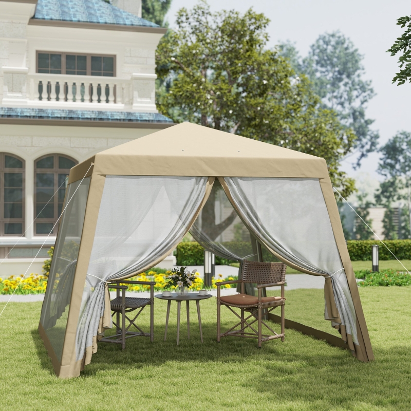 Outsunny 10x10ft Party Tent Canopy with Netting, Patio