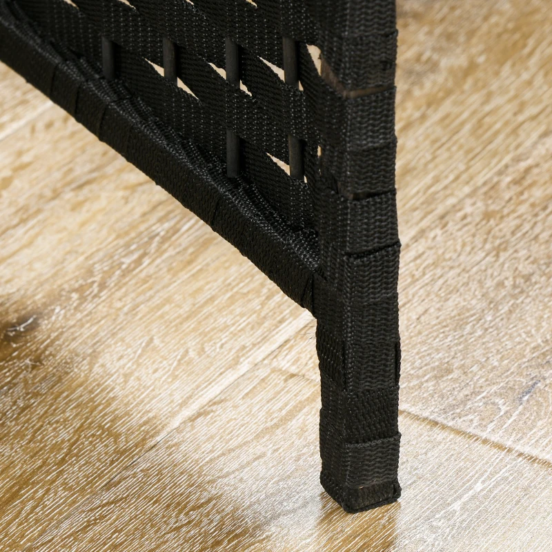 HOMCOM 5.6 Ft Tall Folding Room Divider, 6-panel Portable Privacy Screen, Hand-Woven Partition Wall Divider, Black