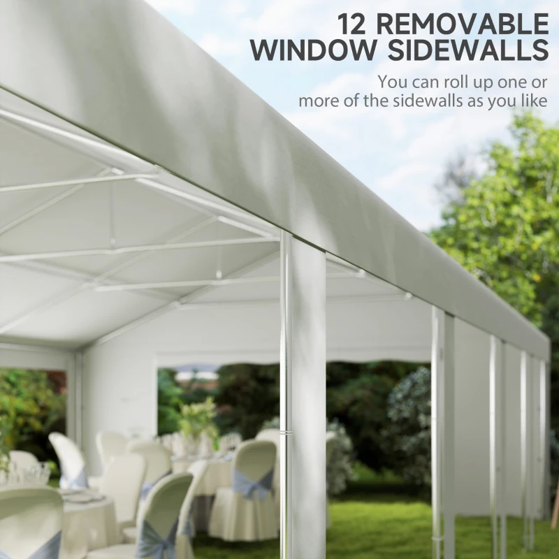 Outsunny 20' x 40' Party Tent, Outdoor Canopy Tent with 12 Removable Window Sidewalls for Parties, Wedding, Events, BBQ