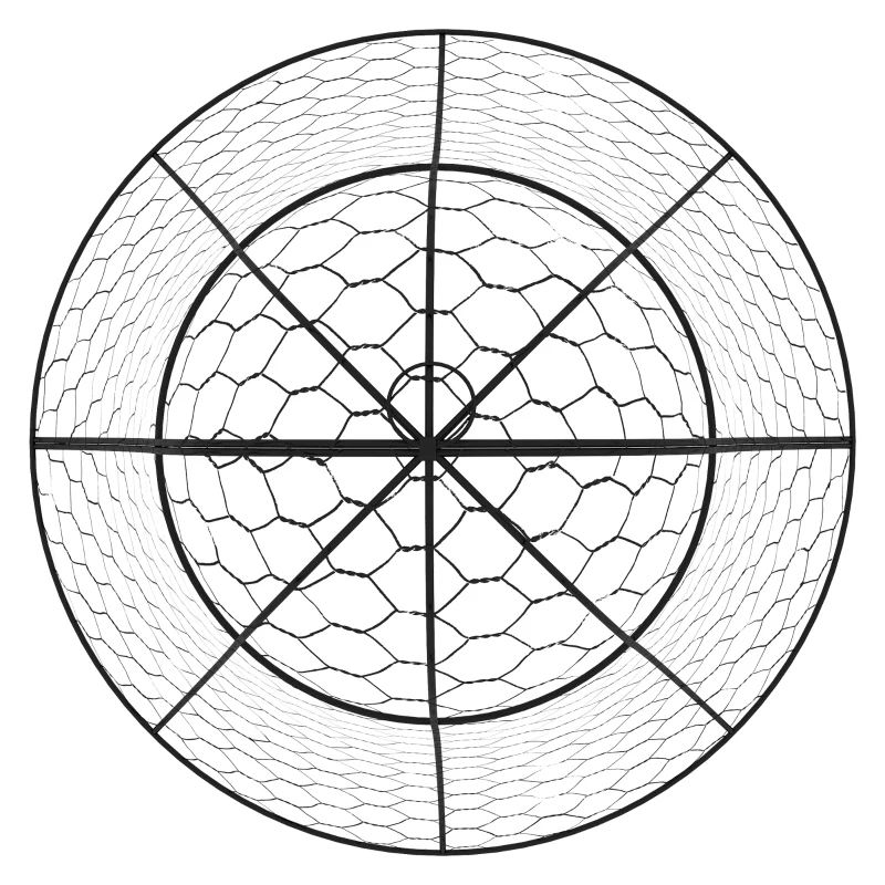 Outsunny 6 Pack Garden Cloches for Plants, 16" x 13" Metal Crop Cage, Plant Cages to Keep Animals Out, Black