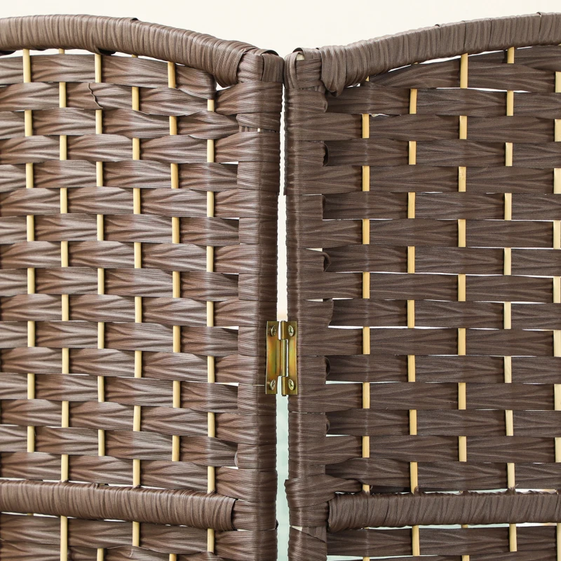 HOMCOM Folding Room Divider Screen 4 Panel 6' Tall Privacy Screen Freestanding Wood Partition for Home Office, Brown