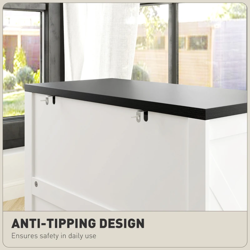 HOMCOM 2 Drawer Filing Cabinet, Farmhouse Office Storage Cabinet with Adjustable Hanging Bars for Letter, A4, Legal Size, White