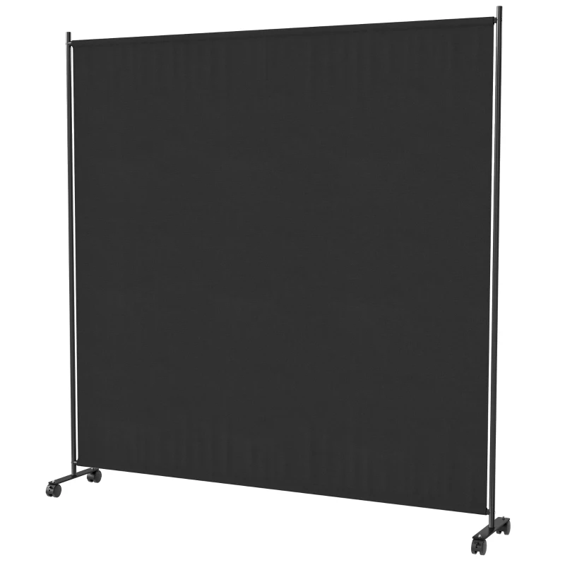 Outsunny Indoor Room Divider with Castor Wheels, Rolling Privacy Screen for Home Office Bedroom, 6ft Tall
