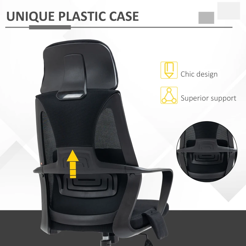 Vinsetto Office Chair High Back, Ergonomic Mesh Computer Chair Executive Task Chair with Massage Lumbar Support & Headrest Rocking