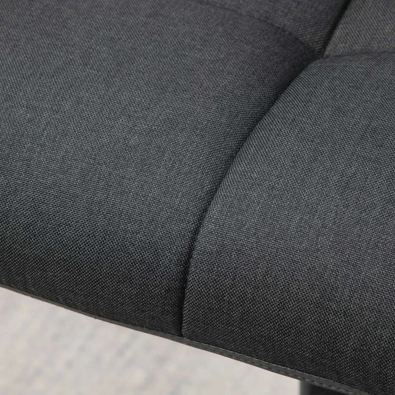 HOMCOM Swivel Barstools Set of 2 Adjustable Bar Stools with Footrest Armrests and PU Leather Back for Dining Room Black, Grey