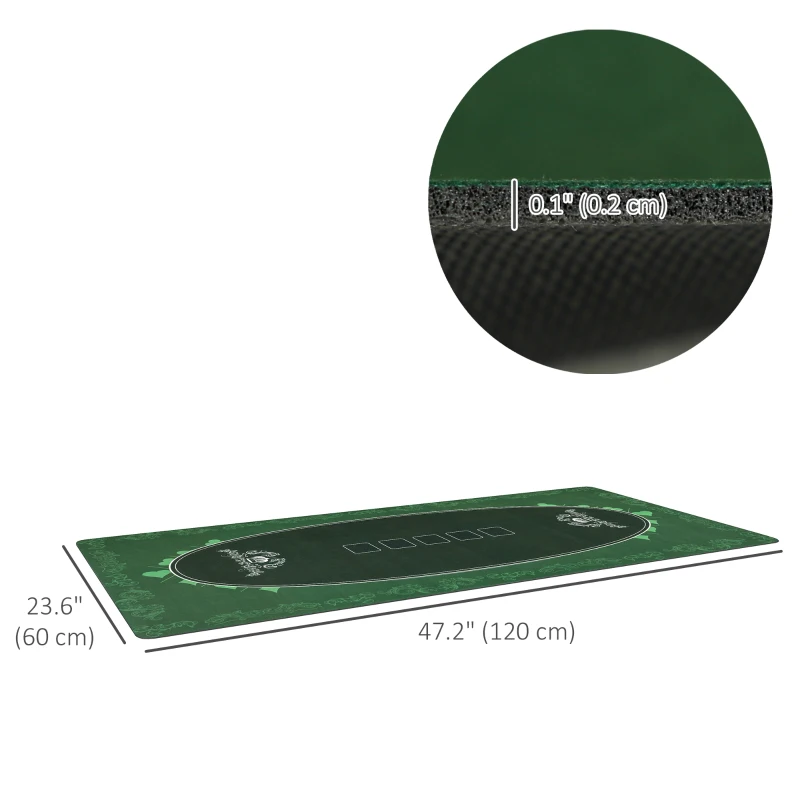 Soozier Poker Table Top Poker Mat for 6 Player, Green