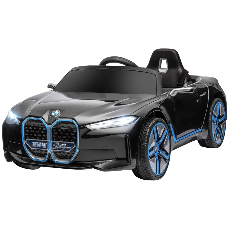 Aosom 12V Electric Ride on Car with Remote Control, 3.1 MPH Kids Ride-on Toy for Boys and Girls with Portable Battery, Suspension System, Horn Honking, Music, Lights, Black