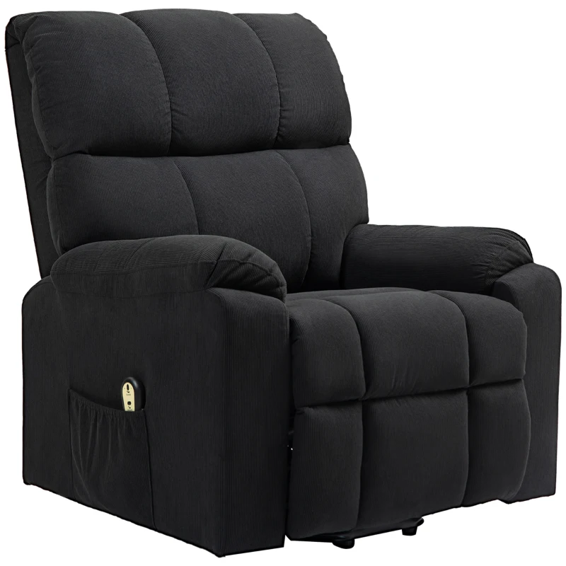 HOMCOM Lift Chair for Seniors, Microfibre Upholstered Power Recliner Chair with Remote, Quick Assembly, Black