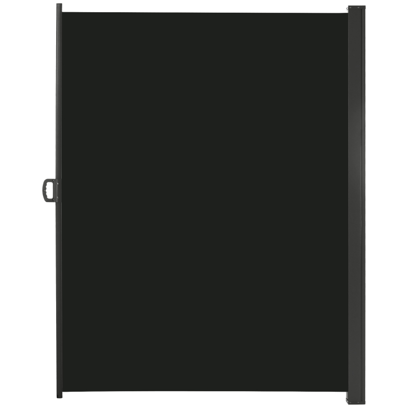 Outsunny 118" x 79" Side Awning, Retractable Privacy Screen & Driveway Guard, Instant Outside Screen, Wall, or Fence, Side Shade and Wind Block for Indoor Outdoor, Garden, Black